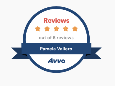 Reviews Badge showing Five-star Avvo reviews for Pamela Vallero